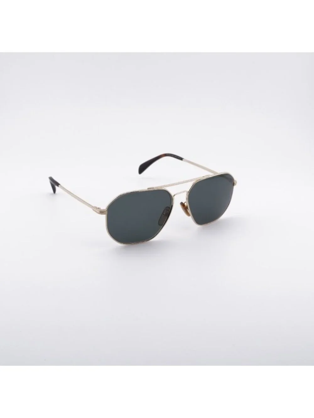 David Beckham DB 1041/S 006J QT Sunglasses Havana Aviator Frame, Green Lenses